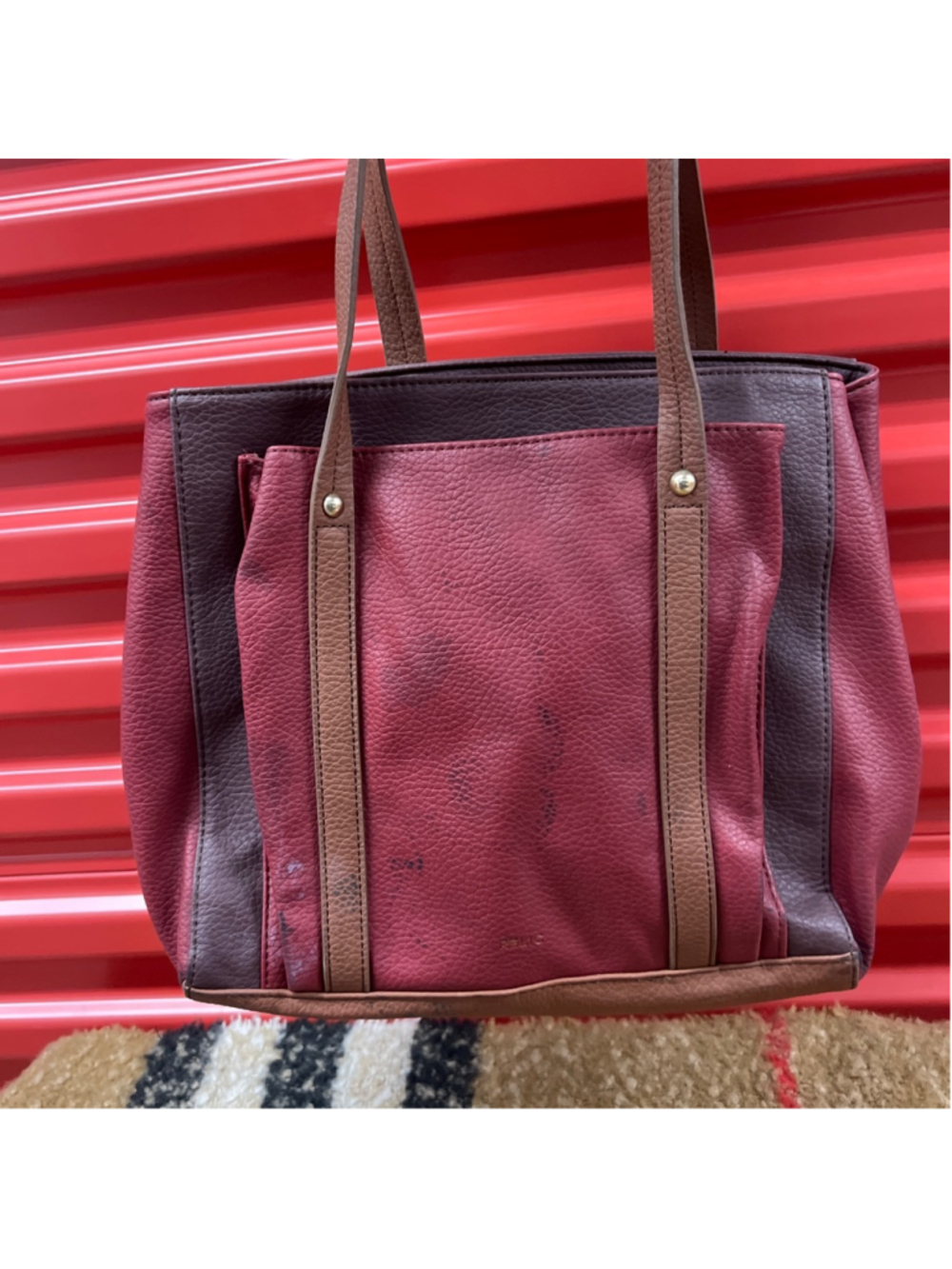 Women's Relic Burgundy Brown Faux Leather Tote Bag One Size